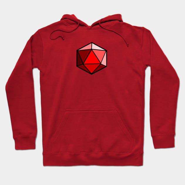 D20 Polyhedral Dice - Red Hoodie by Crew